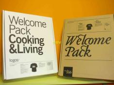Cajas welcome pack en microcanal serigrafiado o contracolado 	